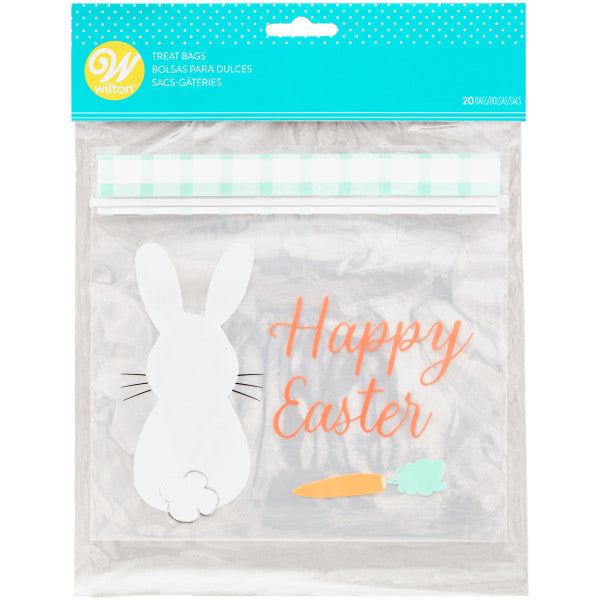 Wilton Happy Easter Clear Resealable Spring Treat Bags, 20-Count