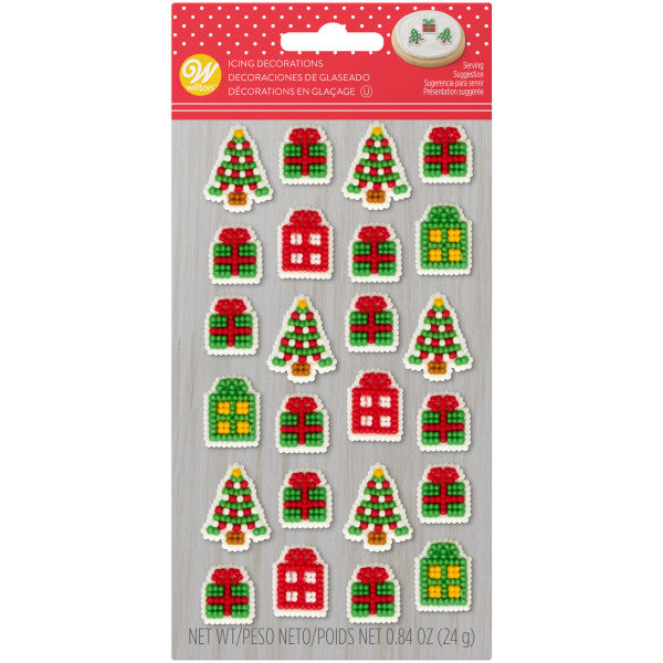 Wilton Christmas Tree and Presents Icing Decorations, 0.84 oz.