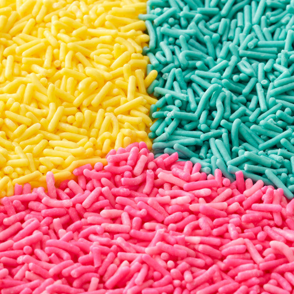 Wilton Easter Yellow, Teal and Pink Jimmies 3-Cell Sprinkle Mix, 6.35 oz.