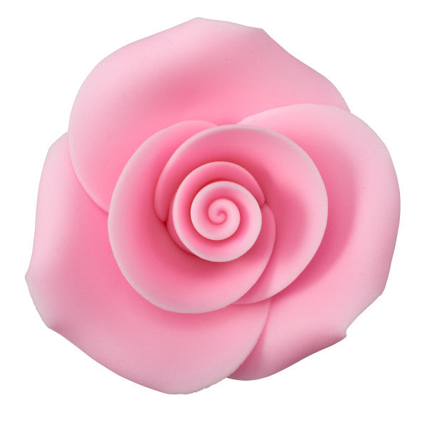 Light Pink 2" Rose Sugar Soft Premium Edible Decorations - 18 roses per order