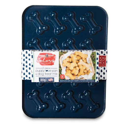 Nordic Ware Puppy Love Treat Pan and Dog Treat Mix Set