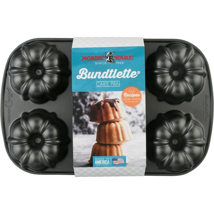 Nordic Ware Bundtlette Pan Silver, 2" x 8.63" x 13"