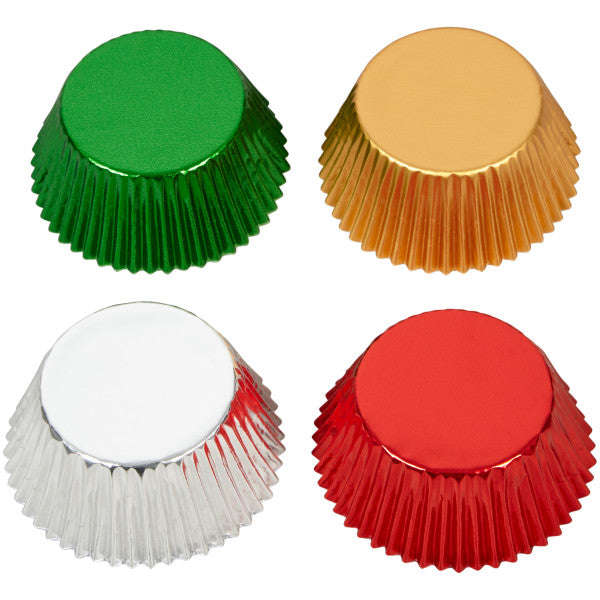 Wilton Christmas 48 Ct Foil Red, Green, Silver, Gold Baking Cups Cupcake  Liners