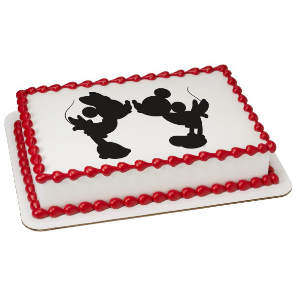 Mickey Mouse and Minnie Mouse Silhouette Edible Cake Image PhotoCake®
