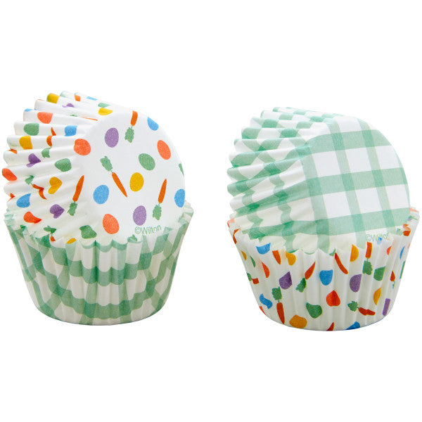 Wilton Easter Egg and Plaid Paper Spring Mini Cupcake Liners, 100-Count