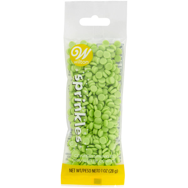 Wilton Light Green Confetti Sprinkles, 1 oz.