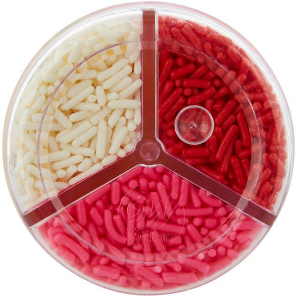 Wilton Valentine's Day 3-Cell Red, White and Pink Sprinkles, 6.34 oz.
