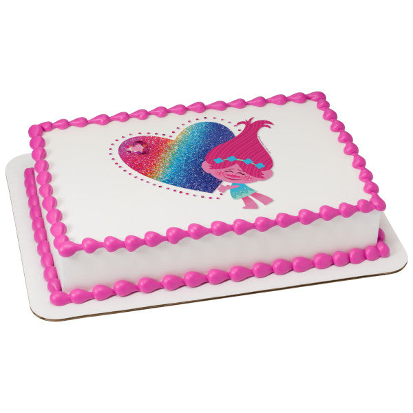 DreamWorks Trolls Sparkle Hearts Edible Cake Image PhotoCake®