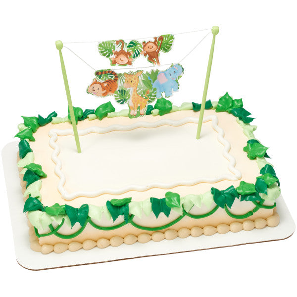 Baby Animals Jungle Banner Cake or Cupcake Layon Topper