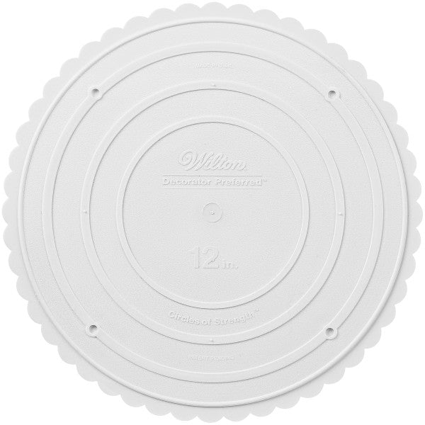Wilton White Scalloped Edge Separator Plate, 12-Inch