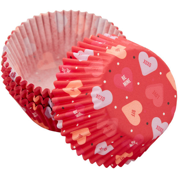 Wilton Conversation Hearts Red Valentine's Day Cupcake Liners, 75-Count