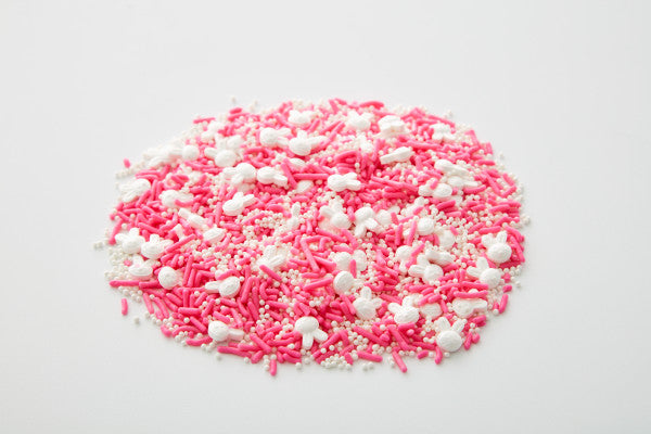 Wilton Bright Pink and White Easter Bunny and Jimmies Sprinkle Mix, 8.46 oz.