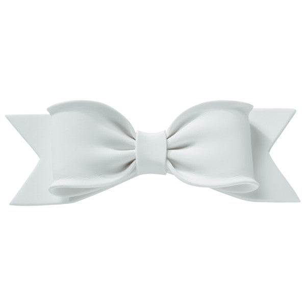 White Gum Paste Bows cake toppers