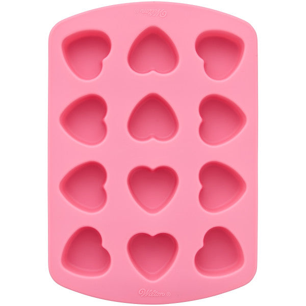 Wilton Heart-Shaped Valentine's Day Silicone Baking and Candy Mold, 12-Cavity
