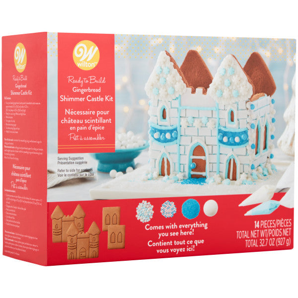 Wilton Ready to Build Gingerbread Shimmer Castle Kit, 14-Piece