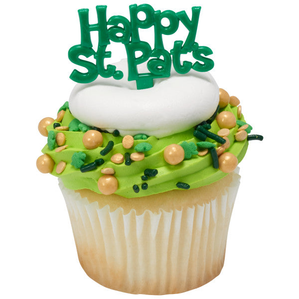 St. Patrick's Day Shamrock Quins Sprinkles Cupcake and Cake