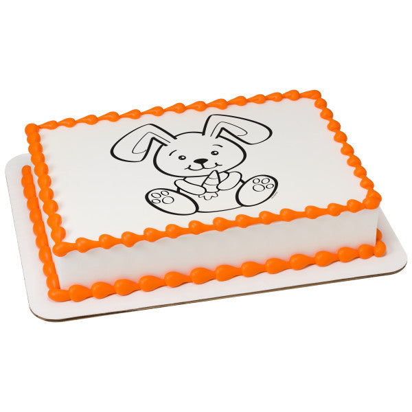 Paintable Easter Bunny Edible Cake Image PhotoCake