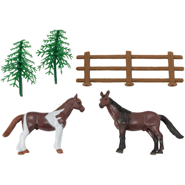Horses, trees, and Fence Birthday Cake Kit 3 Piece
