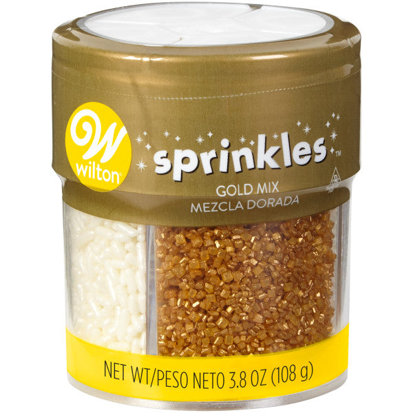 Wilton 4-Cell Pearlized Gold Sprinkles Mix, 3.8 oz.
