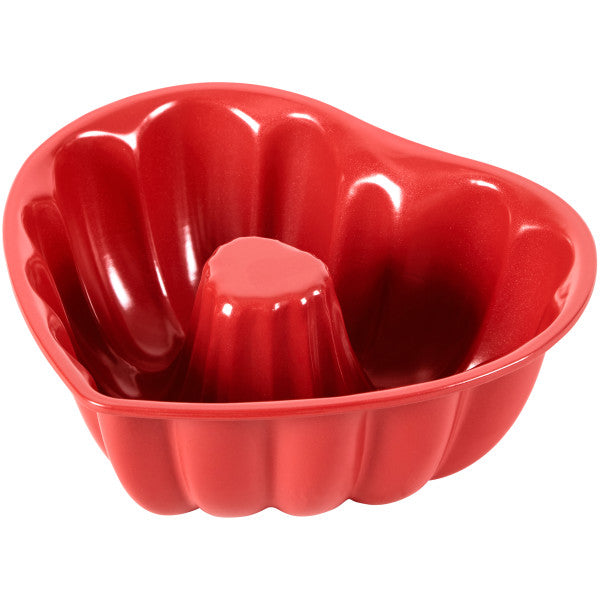 Wilton Red Heart-Shaped Non-Stick Fluted Tube Pan, 8-Inch