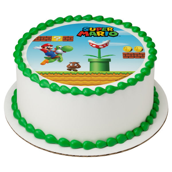 Super Mario Mushroom Kingdom Edible Cake Image PhotoCake