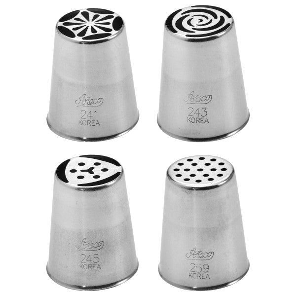 Ateco 4 piece set 70, 73, 76, and 90 Icing Piping Flower Russian Decorating Tip