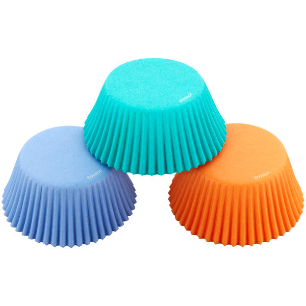 Wilton Teal, Orange and Purple Standard Baking Cups, 75-Count