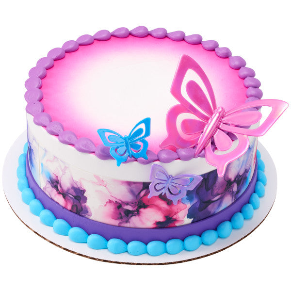 Butterfly Iridescent cupcake and cake toppers - 6 Per Order