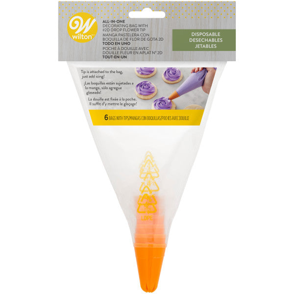 Wilton All-in-One Decorating Bag with #2D Drop Flower Tip