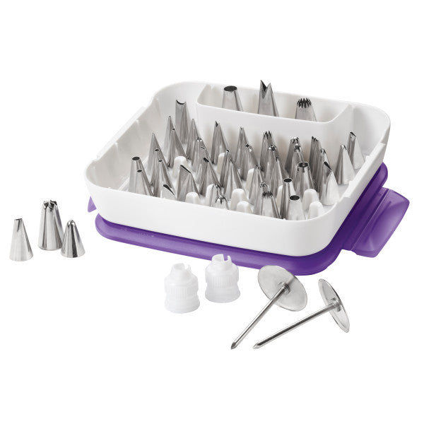Wilton Master Cake Decorating Piping Tips Set, 55-Piece Cake and ...