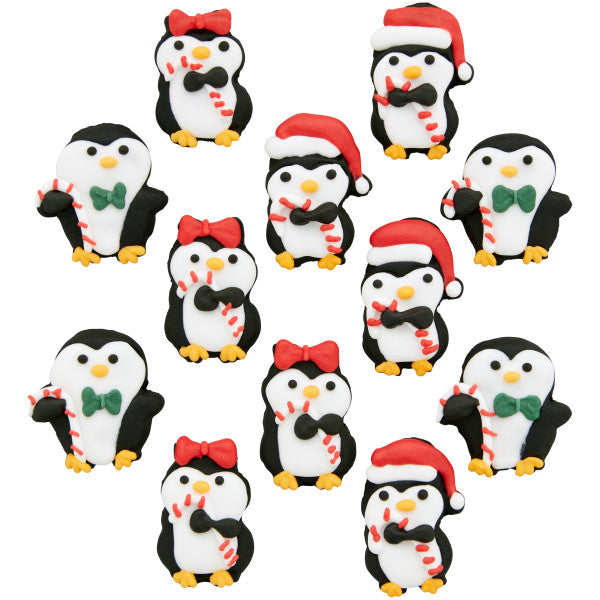 Wilton Christmas Penguins Royal Icing Decorations, 12-Count