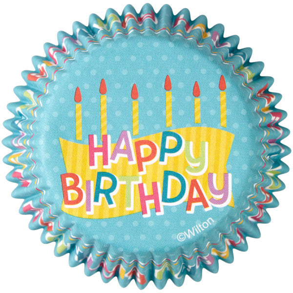 Wilton Happy Birthday Cupcake Liners, 50-Count