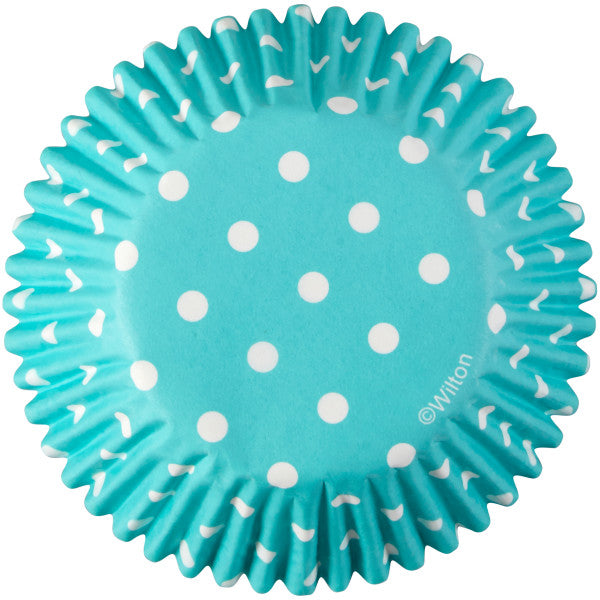 Wilton Baby Blue with White Polka Dots Cupcake Liners, 75-Count