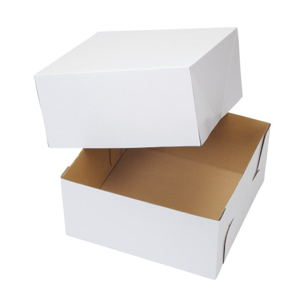 Wilton 12-Inch White Square Corrugated Cake Box, 2-Count Bakery Boxes
