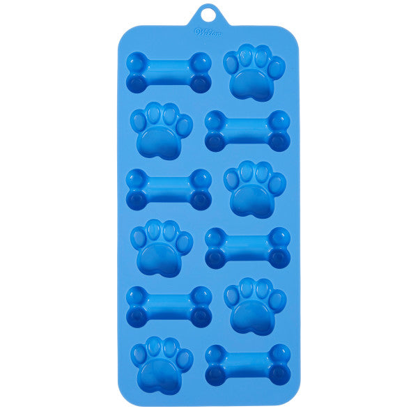 Wilton Silicone Dog Paw and Bone Candy Mold, 12-Cavity