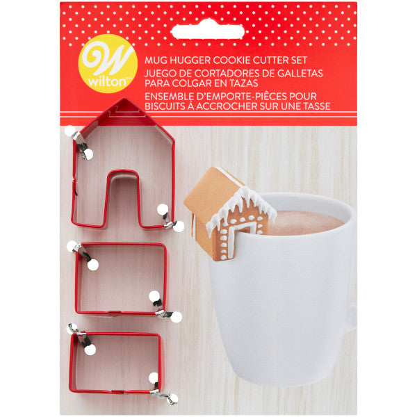 Wilton Metal 3-D Gingerbread House Mug Hugger Cookie Cutter Set, 3-Piece