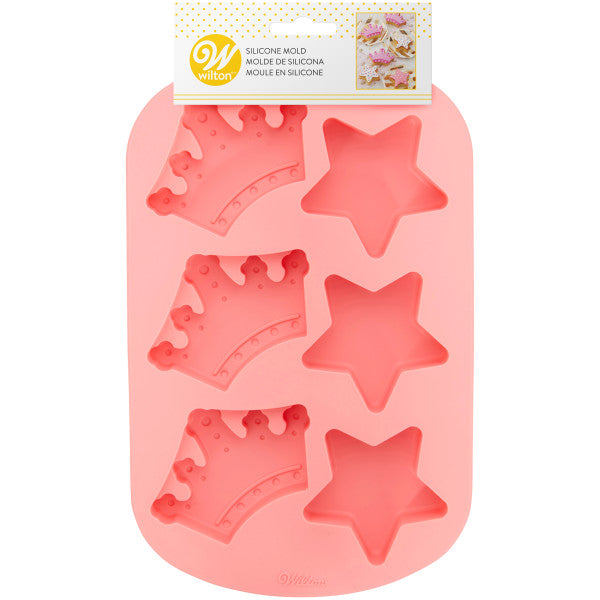 Wilton Royal Crowns and Stars Silicone Cake Mold, 6-Cavity