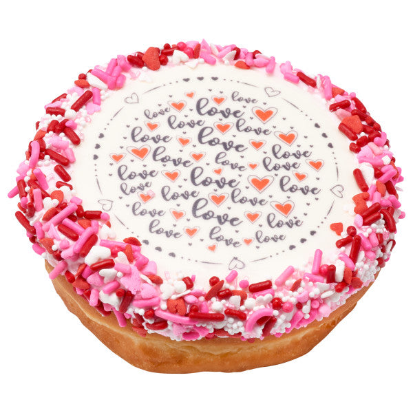 Love Valentines Day Edible Cake, Cupcake or Cookie Image PhotoCake®