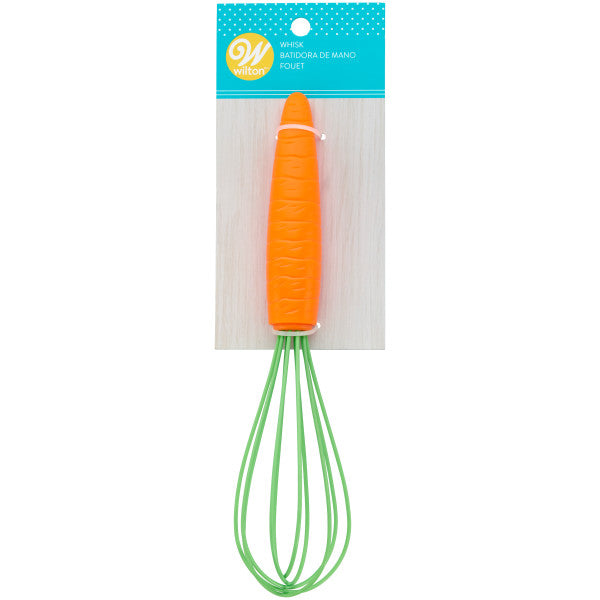 Wilton Carrot-Shaped Easter Metal Whisk with Plastic Handle