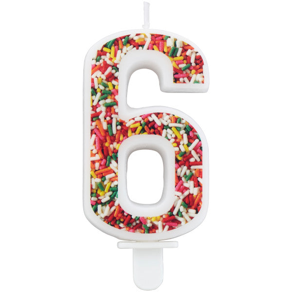 Wilton Sprinkle on the Birthday Fun Number 6 Birthday Candle