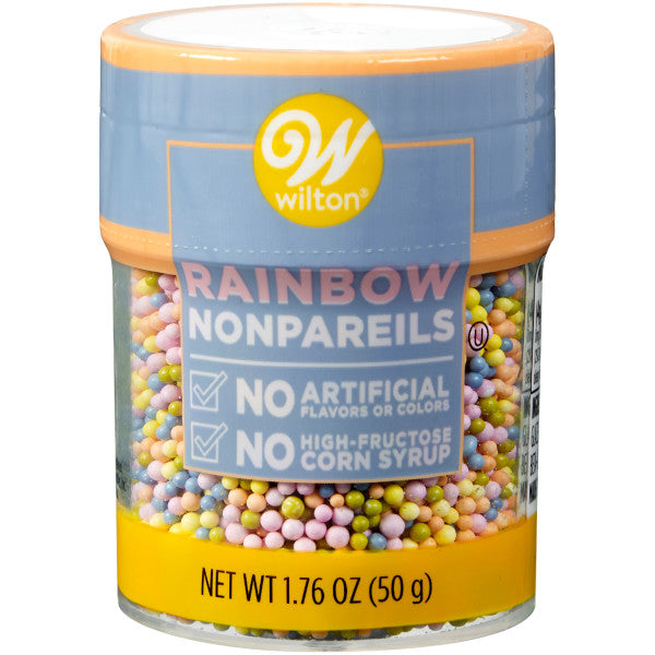 Wilton Naturally Flavored Rainbow Nonpareils Sprinkles, 1.76 oz.