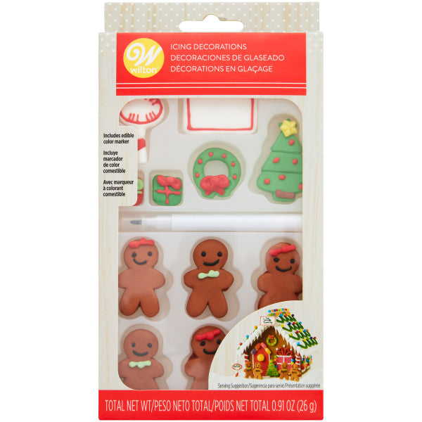 Wilton Customizable Gingerbread House Icing Decorations, 12-Count
