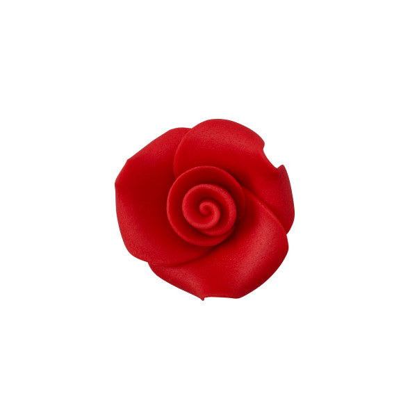 Red 1" Rose Sugar Soft Premium Edible Decorations - 48 roses per order