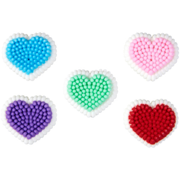 Wilton Dot Matrix Heart Royal Icing Decorations, 0.88 oz. (24 Pieces)
