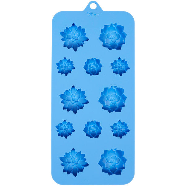 Wilton Silicone Succulents Blue Candy Mold, 12-Cavity