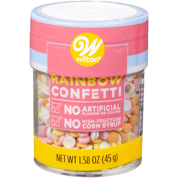 Wilton Naturally Flavored Rainbow Confetti Sprinkles, 1.58 oz.