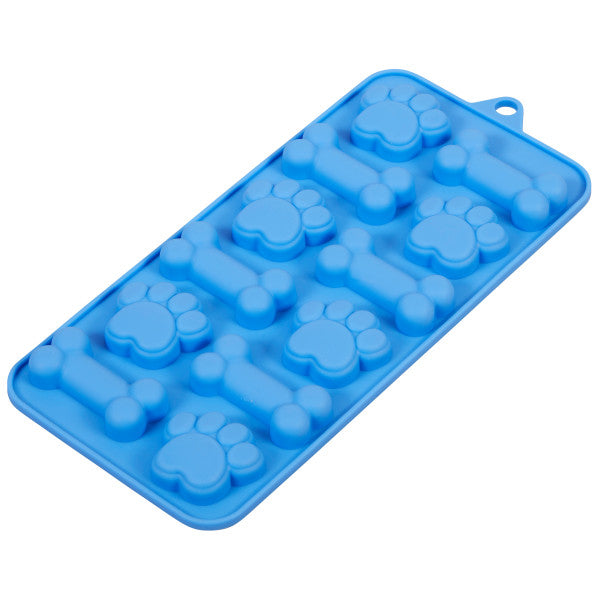 Wilton Silicone Dog Paw and Bone Candy Mold, 12-Cavity